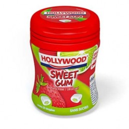 Hollywood - Fraise & citron vert, chewing-gum sans sucres x3 packs