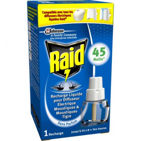 Raid Recharges Électriques Anti-Moustiques – 3 X 45 Nuits, Protection Discrète & Efficace Pour Chambre 30 M³